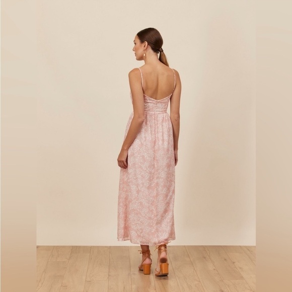 NWT Park & Fifth Wylie Rosa pink & white floral spaghetti strap midi dress - Picture 3 of 11